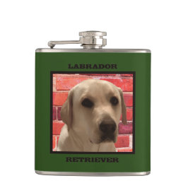 Petaca Hermoso perro recuperador de labrador amarillo