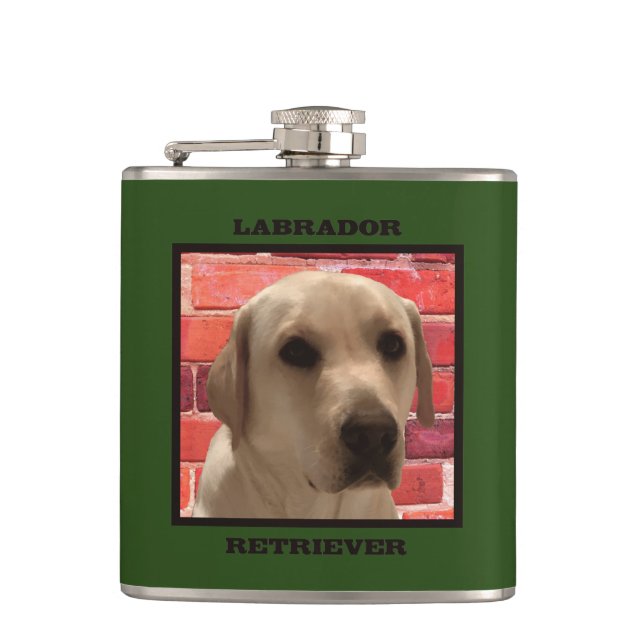 Petaca Hermoso perro recuperador de labrador amarillo (Anverso)