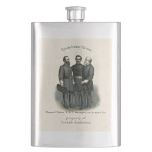 Petaca Héroes de la guerra civil Stonewall Beauregard Lee