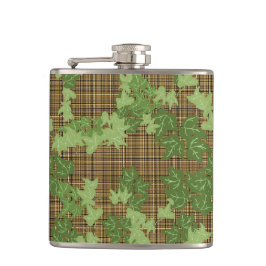 Petaca Hiedra verde sobre placa dorada marrón