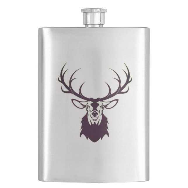 Petaca Hip flask with deer / Flachmann mit Hirsch (Anverso)