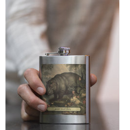 Petaca Hipopótamo Botánico Vintage, personalizable