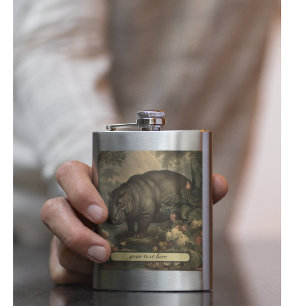 Petaca Hipopótamo Botánico Vintage, personalizable 
