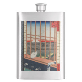 Petaca Hiroshige Utagawa - Campos de arroz de Asakusa