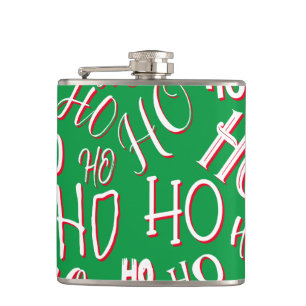 Petaca HO HO HO Navidades de texto patrón de texto rojo b