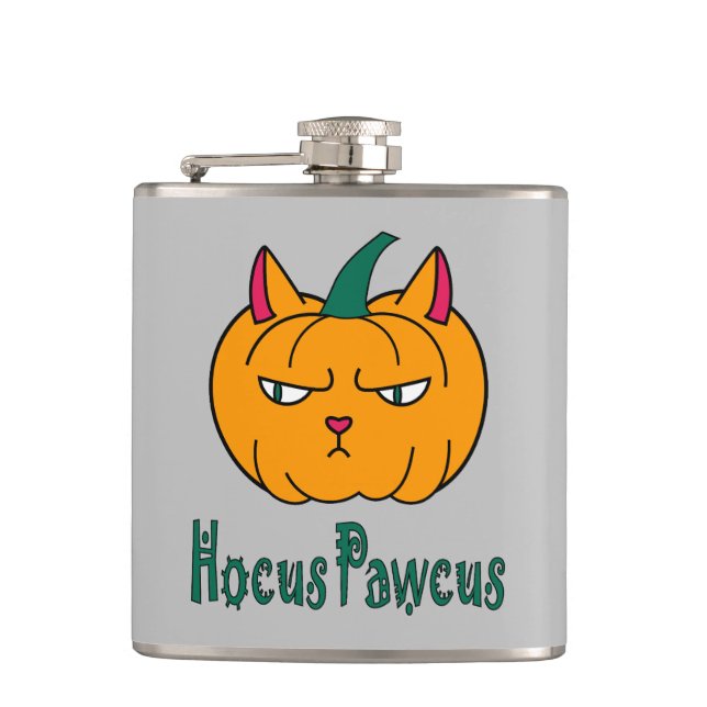 Petaca Hocucus pawcus Halloween calabaza ginger cat magia (Anverso)