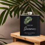Petaca Hoja De Palm Groomsman Cualquier Hip De Color<br><div class="desc">Muñeca de regalo para la fiesta de bodas para personalizar para tu Groomsman - o para cualquiera en tu fiesta de bodas. Groomsman está escrito con letras en caligrafía manuscrita rápida y, fácilmente, puede cambiar esto a un papel diferente, ingresando a la herramienta de diseño o enviándome mensajes para obtener...</div>