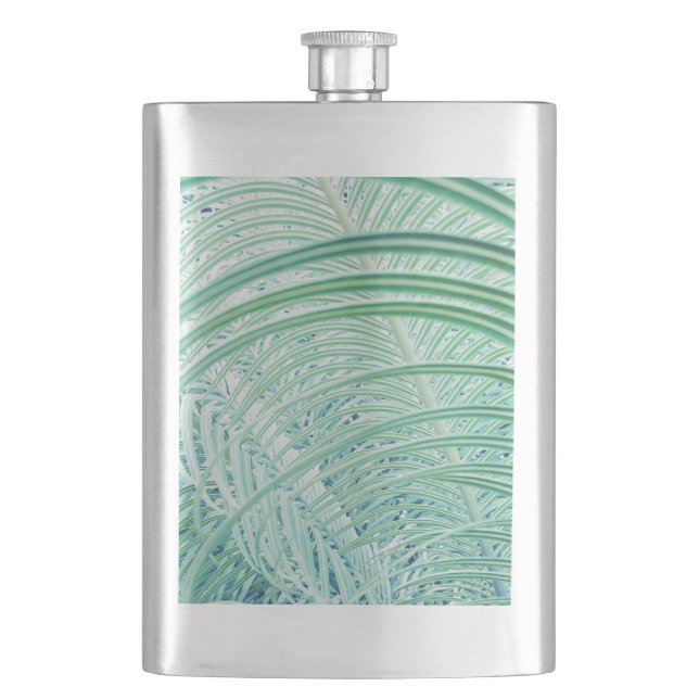 Petaca Hoja de palma de planta verde suave (Anverso)