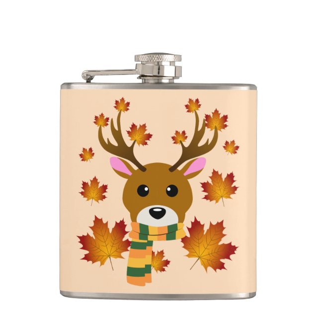 Petaca Hojas de arce de ciervo de otoño (Anverso)