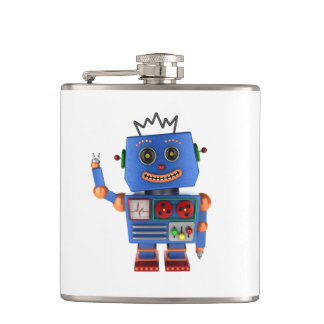 Petaca Hola que agita del robot azul del juguete