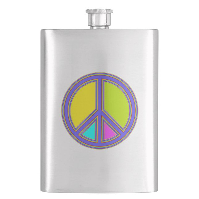 Petaca holiES - colorido signo de PAZ + tus ideas (Anverso)