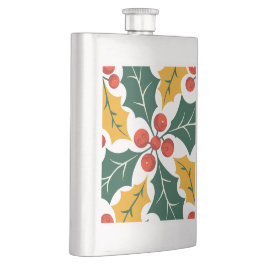 Petaca Holly Leaves Retro Modern Big Print Pattern 