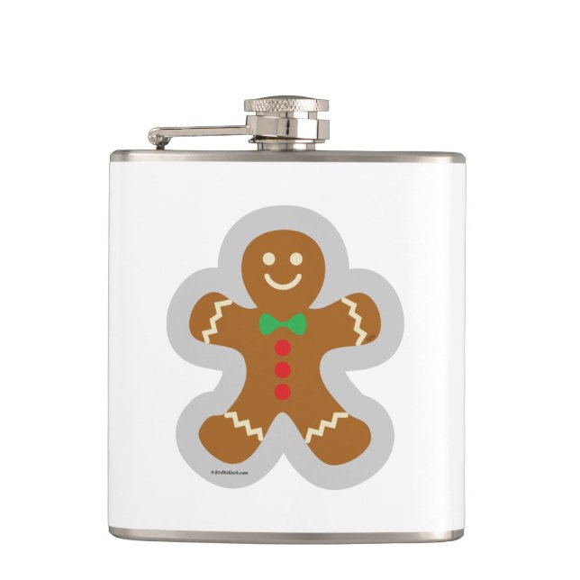 Petaca Hombre De Gingerbread Haciendo El Ángel En La Niev (Anverso)