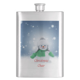 Petaca Hombre de nieve con una bufanda verde