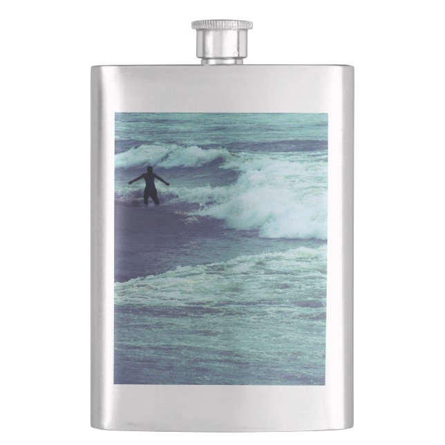 Petaca Hombre en las olas del mar (Anverso)