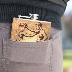Petaca Hombres del boxeo del vintage