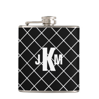 Petaca Hombres Monogramados de Diamante Negro