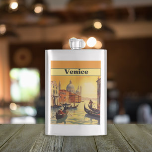 Petaca Hora Dorada Romántica Venecia Italia Viaje Vintage