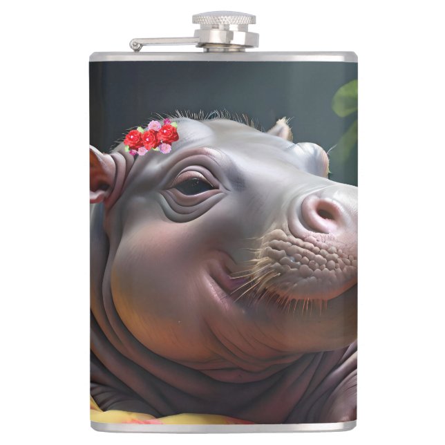 Petaca "Huggles de la mañana: El bebé Hippo se despierta  (Anverso)