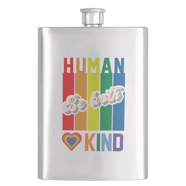 Petaca Humano | Ser amable | Arcoiris | LGBTQ (Anverso)