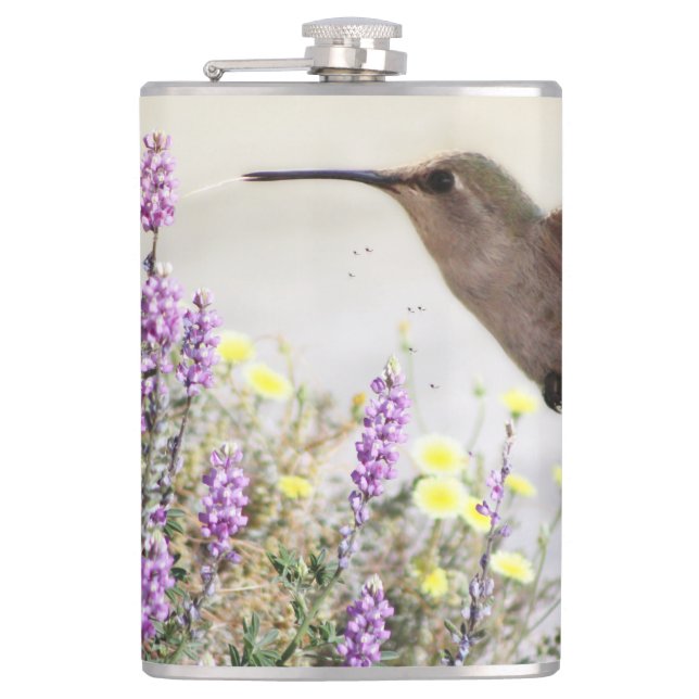 Petaca Hummingbird y Wildflowers Arte Digital (Anverso)