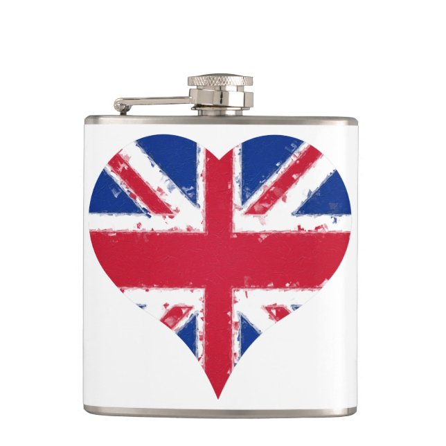 Petaca I Heart England Reino Unido Bandera Jack (Anverso)
