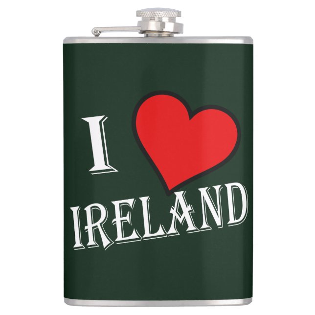 Petaca I Heart Ireland con flexión (Anverso)