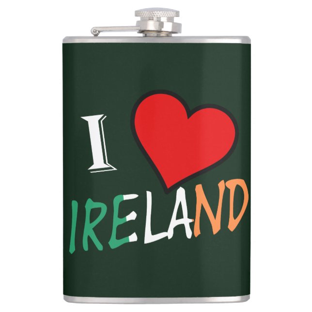 Petaca I Heart Ireland superposición flactora (Anverso)