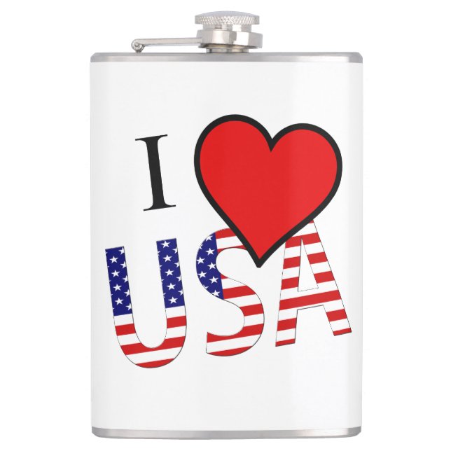 Petaca I Heart USA overlay plano (Anverso)