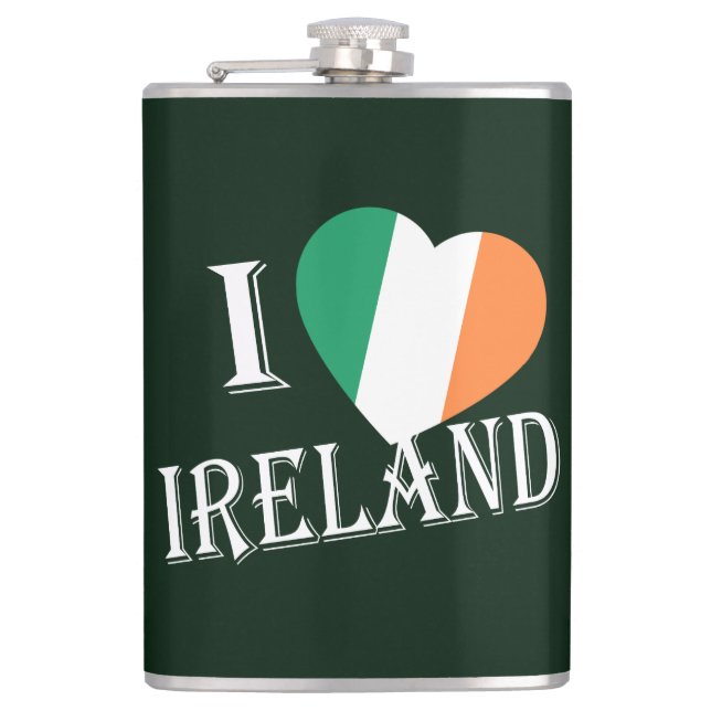 Petaca I Heartflag Irlanda con llano (Anverso)
