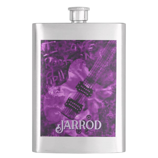 Petaca I Love Rock 'N Roll Electric Guitar Personalized (Anverso)