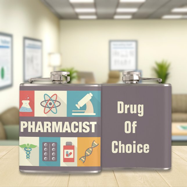 Petaca Icónico Farmacéutico Profesional Diseñado (Subido por el creador)
