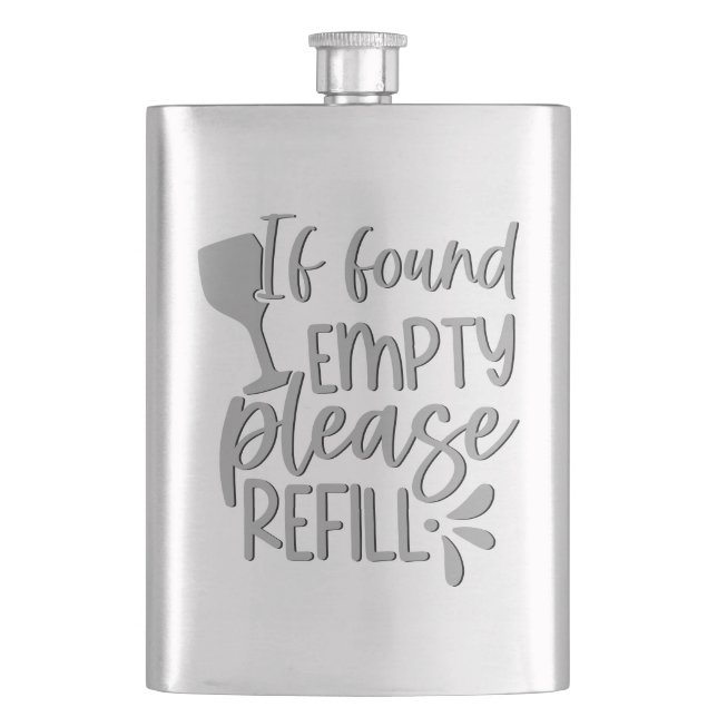 Petaca If Found Empty Please Refill | Adult Alcohol Humor (Anverso)