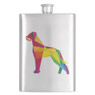 Petaca Ilustración abstracta de Guay de Great Dane roja y