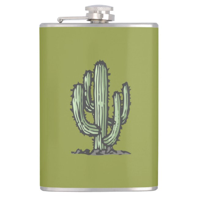 Petaca Ilustracion de Cactus Plant Hand Drake (Anverso)