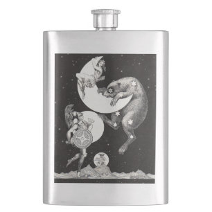 Petaca Ilustración de la Noche del Dios del Universo del 
