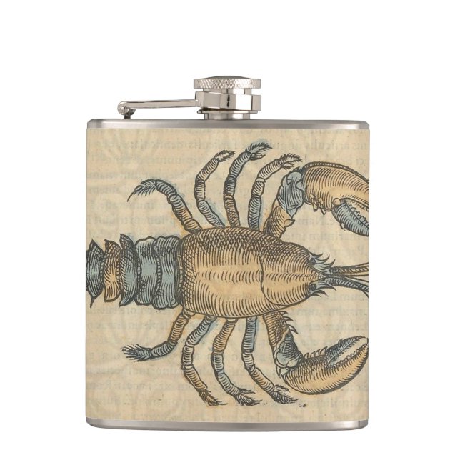 Petaca Ilustracion de langosta Antique Maine (Anverso)