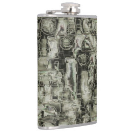 Petaca Imagen abstracta de mosaico tallado en tonos grise