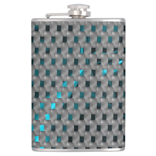 Petaca Imagen cian bajo placas grises, formas rectangular (Anverso)