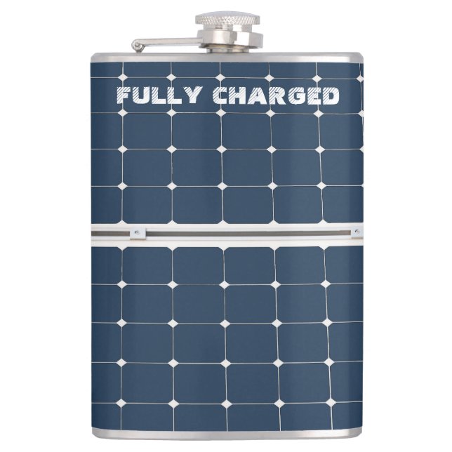 Petaca Imagen divertida de un panel de energía solar (Anverso)