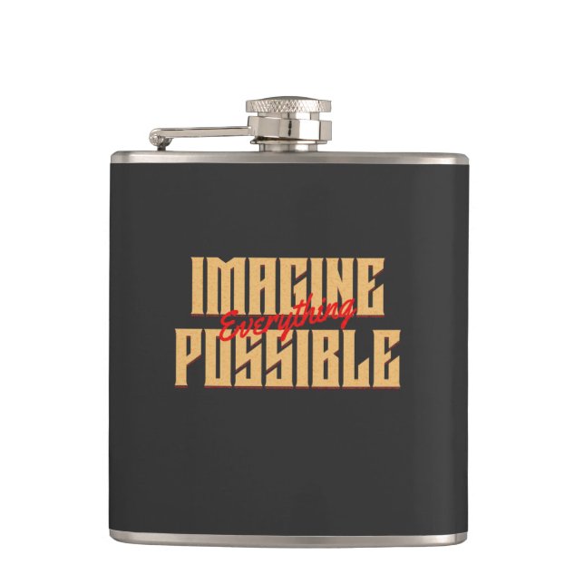 Petaca Imaginen todo lo posible motivación de cita (Anverso)