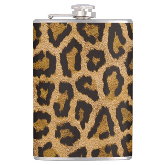 Petaca Impresión de animales de leopardo negro amarillo m (Anverso)