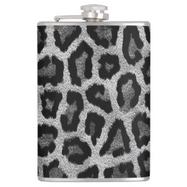 Petaca Impresión de animales de leopardo negro gris