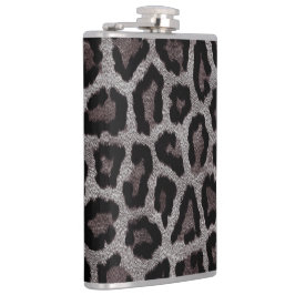 Petaca Impresión de animales de leopardo negro gris marró