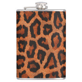 Petaca Impresión de animales de leopardo negro rojo marró