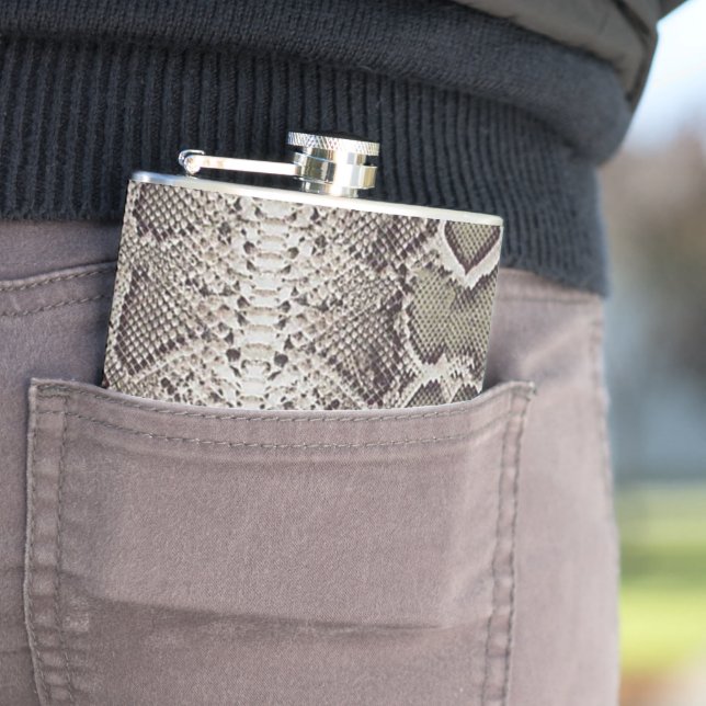 Petaca Impresión de animales de piel de serpiente (In Situ)