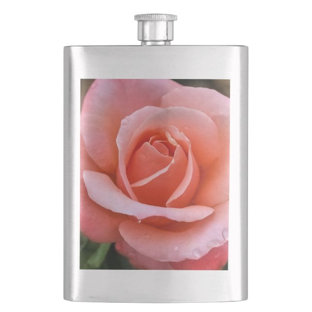 Petaca Impresión de arte botánico Rosa romántico (Anverso)