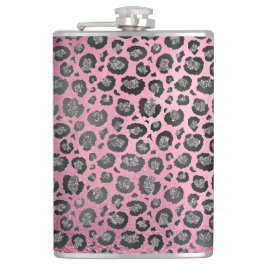 Petaca Impresión de leopardo Purpurinoso en rosa brillant