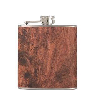 Petaca Impresión de madera de caoba