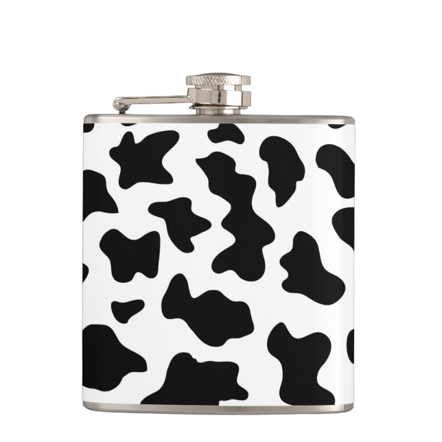 Petaca impresión de vaca de granja blanca y negra (Anverso)